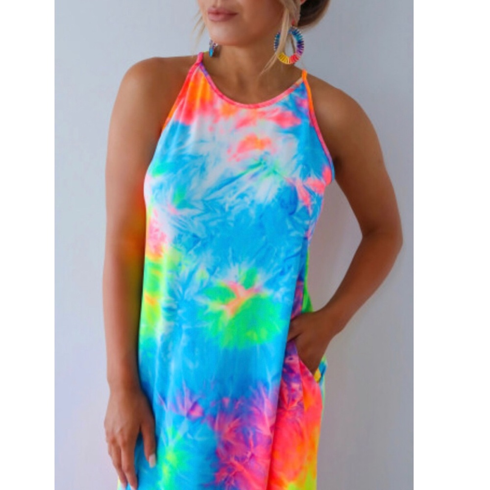 Last one small Multi colored Tie-dye maxi dress - Picture 10 of 10